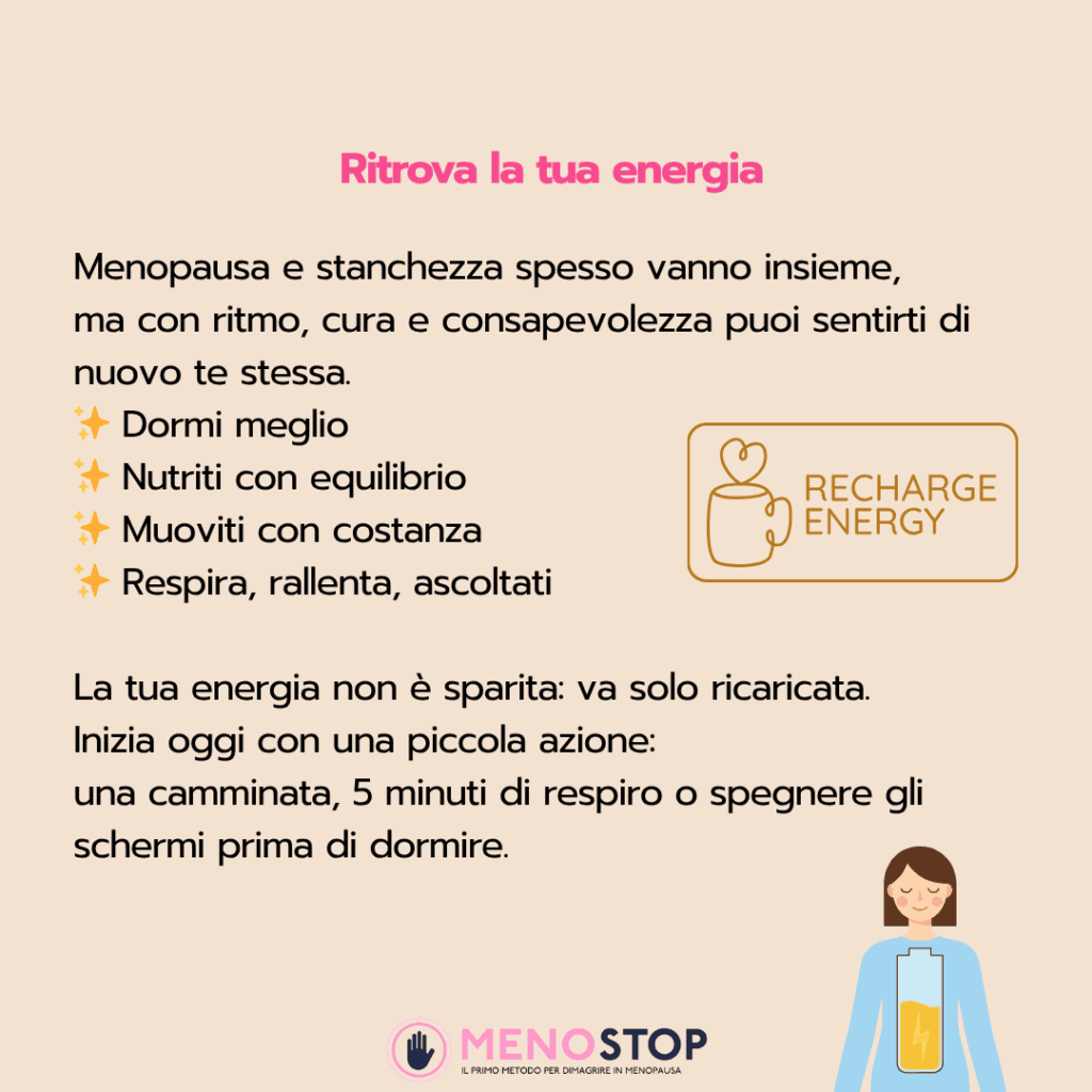 ritrovare l'energia in menopausa