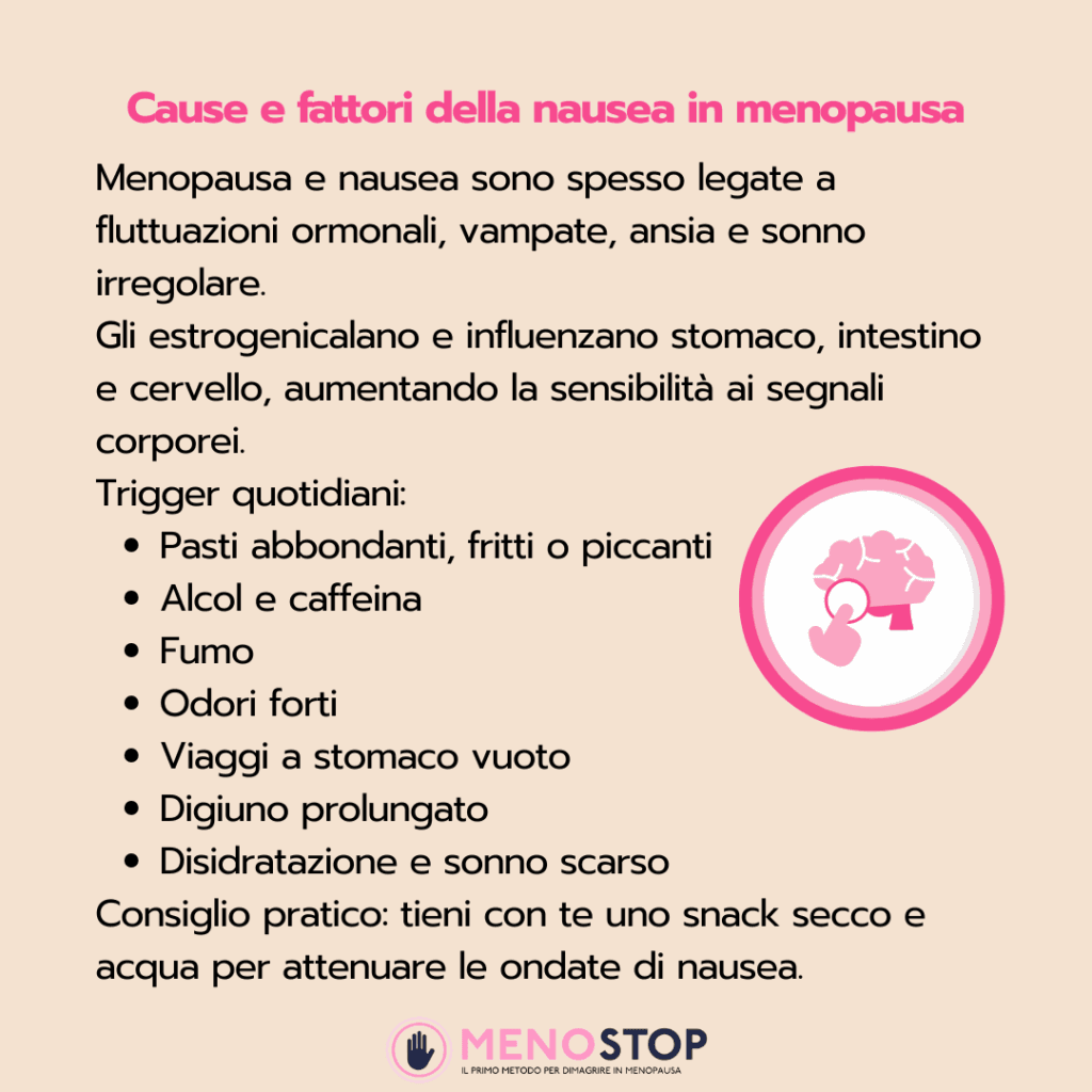 cause e fattori della nausea in menopausa