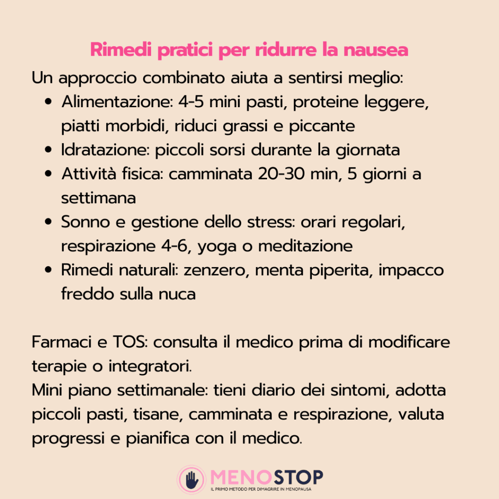 Rimedi pratici per ridurre la nausea